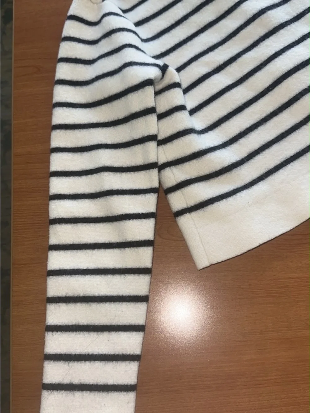 Sezane Kids Striped Button-Up Jacket - White & Navy